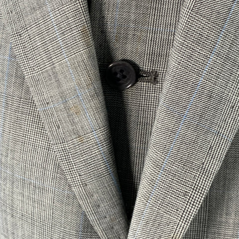 ASTOR & BLACK Size 44 Grey White Glenplaid Sport Coat Vest Set