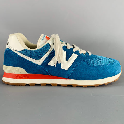 NEW BALANCE Size 11 Classic 574 Blue White Mesh Classic Sneakers