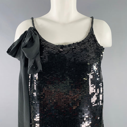 SEE By CHLOE Size M Black Silk Bubble Hem Cocktail Dress