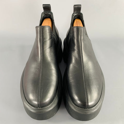 THE ROW Size 7.5 Black Leather Platform Chelsea Boots