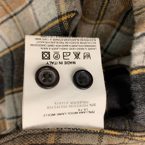 DSQUARED2 Size M Brown Beige Plaid Wool Polyester Long Sleeve Shirt
