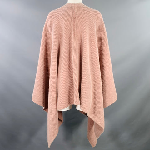 EMPORIO ARMANI Rose Pink Ribbed Wool Angora Blend Knit Scarf Shawl