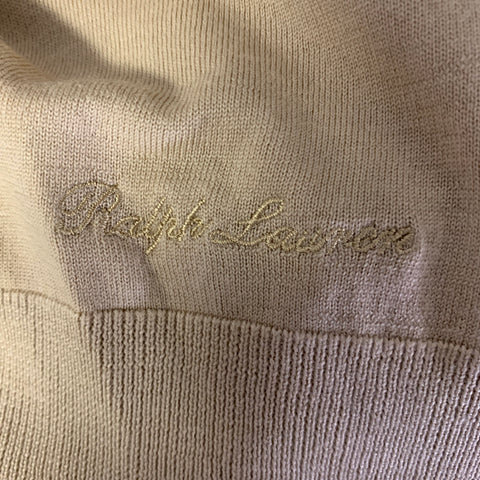 RALPH LAUREN Size XL Camel Knit Wool V-Neck Sweater Vest