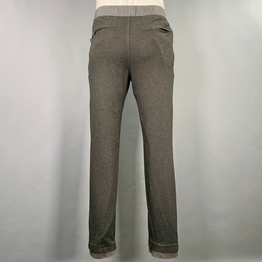 EMPORIO ARMANI Size 32 Grey Viscose Blend Drawstring Casual Pants