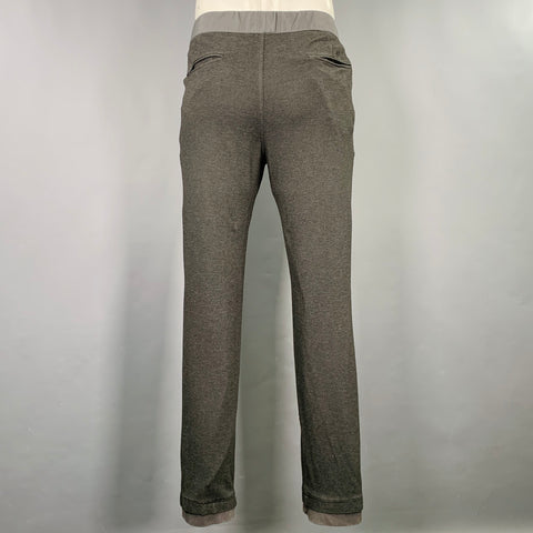 EMPORIO ARMANI Size 32 Grey Viscose Blend Drawstring Casual Pants