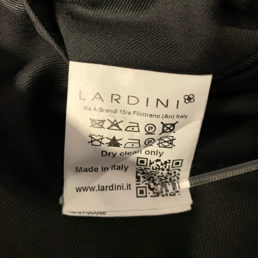 LARDINI Size 32 Black Wool Tuxedo Dress Pants