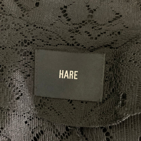 HARE Chest Size 42 Black Lace Polyester Notch Lapel Sport Coat