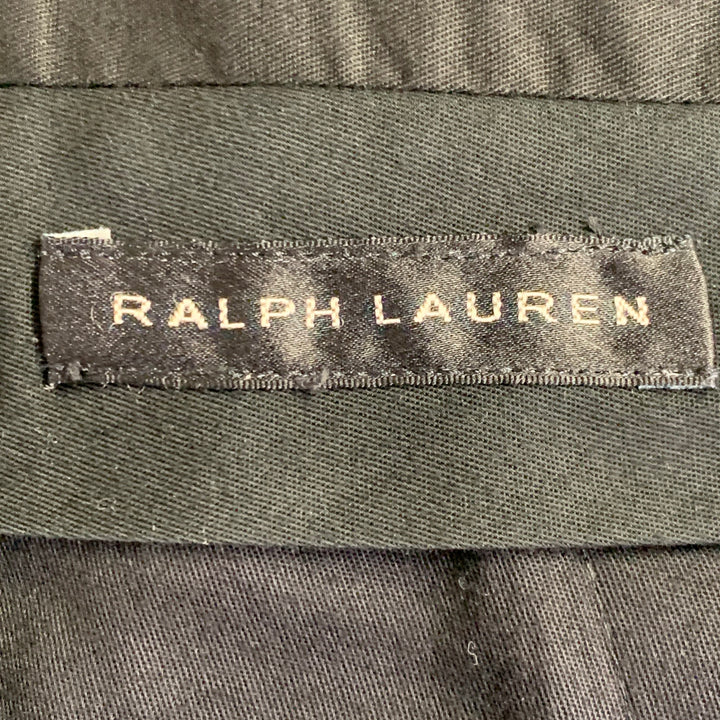 RALPH LAUREN Size 38 Regular Navy Grey Pinstripe Wool Notch Lapel Suit