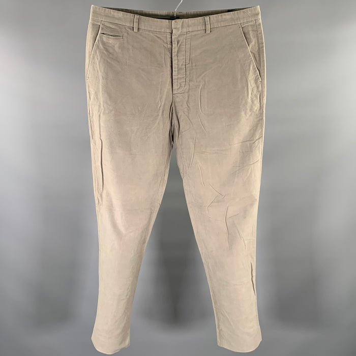 MAISON MARGIELA Size 34 Grey Cotton Straight Casual Pants