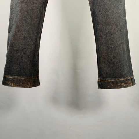 DOLCE & GABBANA Size 28 Grey Contrast Stitch Cotton Jeans