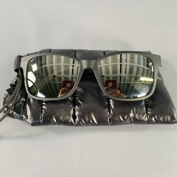 MONCLER Black Acetate Square Mirrored Sunglasses