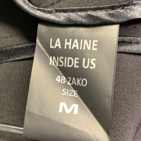 LA HAINE Size M Black Polyester Blend Mixed Fabrics Zip Up Vest