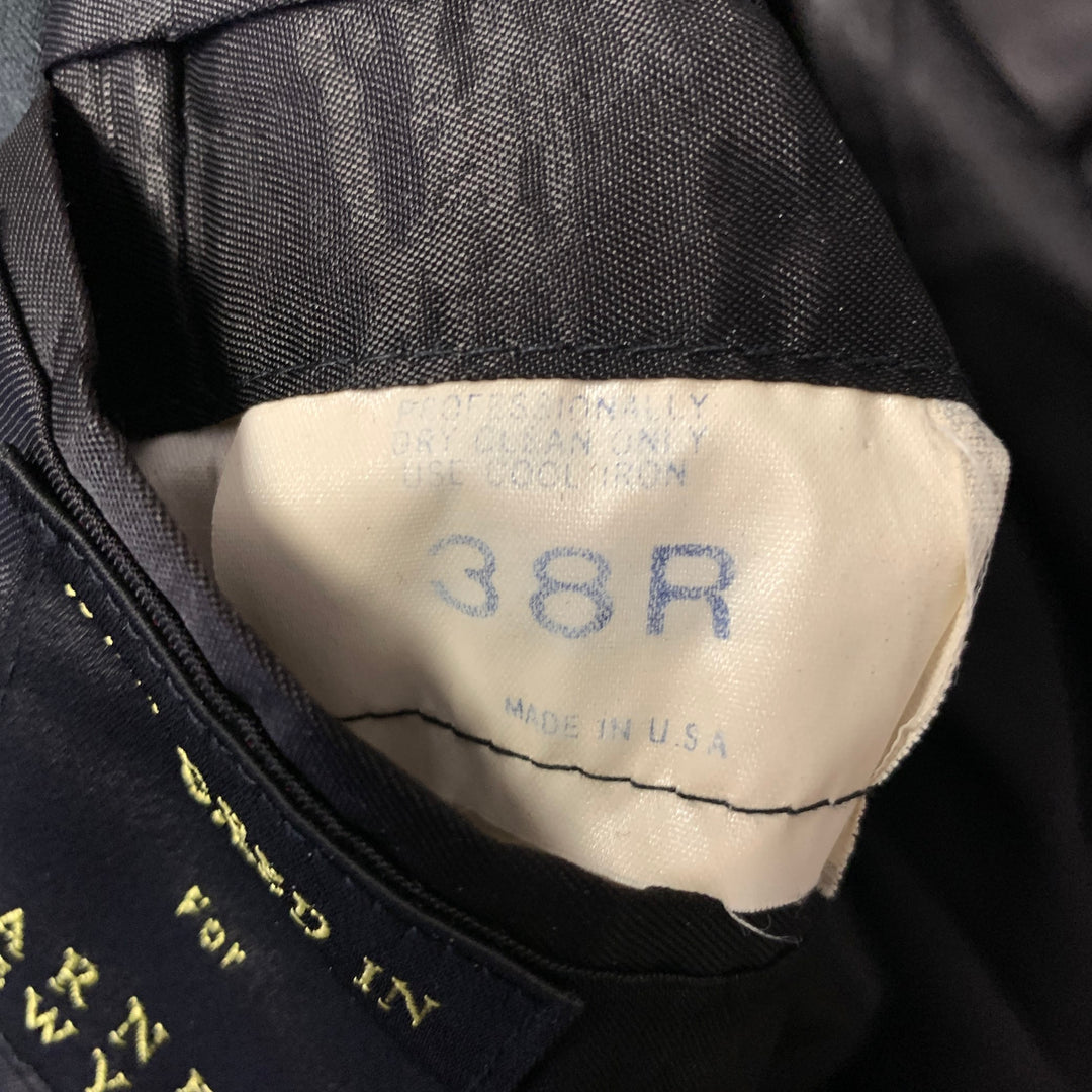 BARNEYS Size 38 Black Wool Notch Lapel Tuxedo