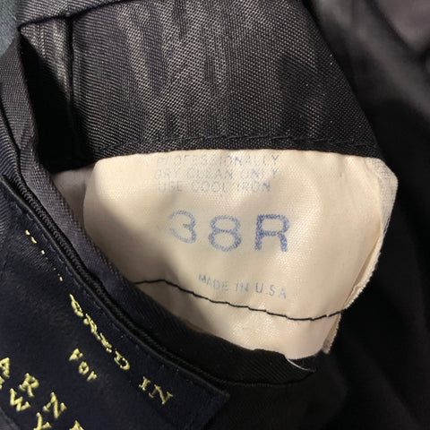 BARNEYS Size 38 Black Wool Notch Lapel Tuxedo