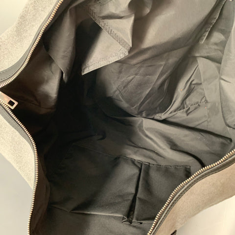 Sac polochon BENSON en tissu mélangé gris et noir et similicuir