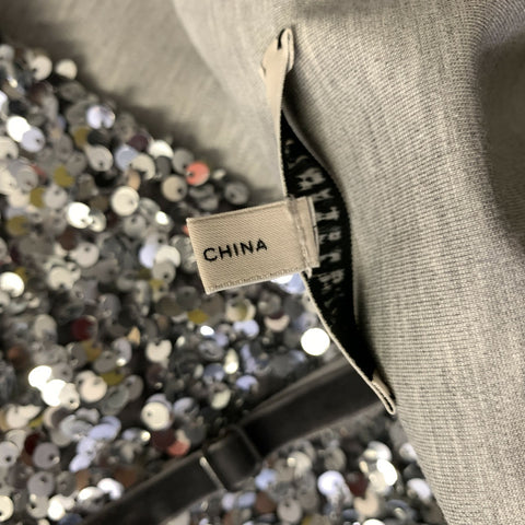 DOROTHEE SCHUMACHER Size M Silver Polyamide Blend Sequined Dress Top