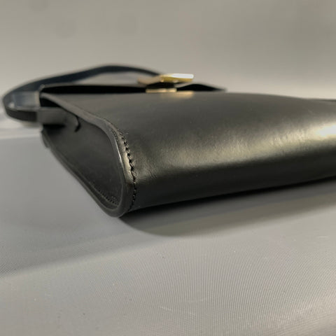 NO BRAND Black Navy Faux Leather Faux Leather Cross Body Bag