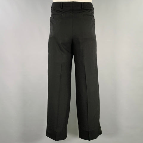 GIORGIO ARMANI Size 38 Black Wool Single Button Tuxedo