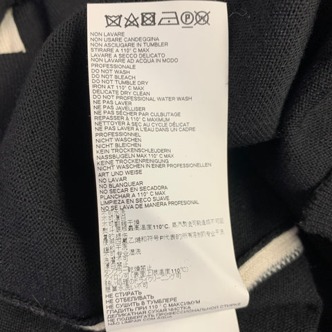 MARNI Size S Black Cream Checkered Wool 1/4 Zip Pullover