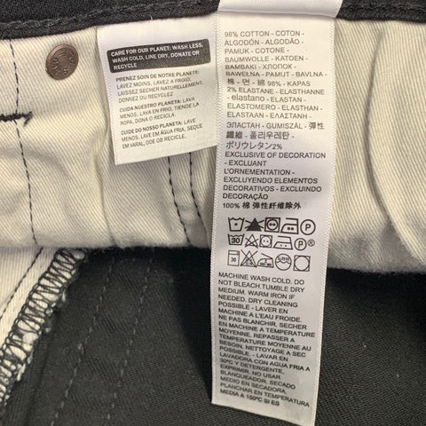LEVI STRAUSS Size 32 Black Twill Cotton Blend Straight Zip Fly Jeans