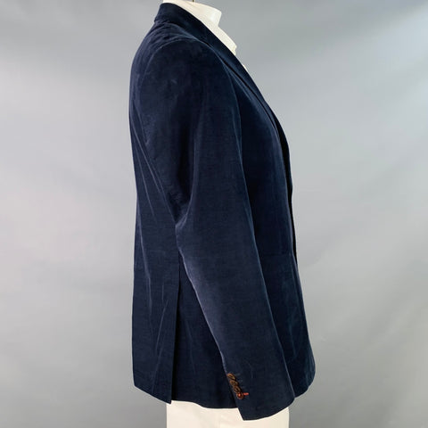 RODD & GUNN Chest Size L Navy Corduroy Cotton Sports Fit Single Breasted Sport Coat