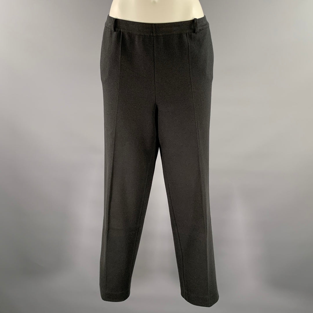 LORO PIANA Size 14 Black Silk Cotton Sweatpant Trousers