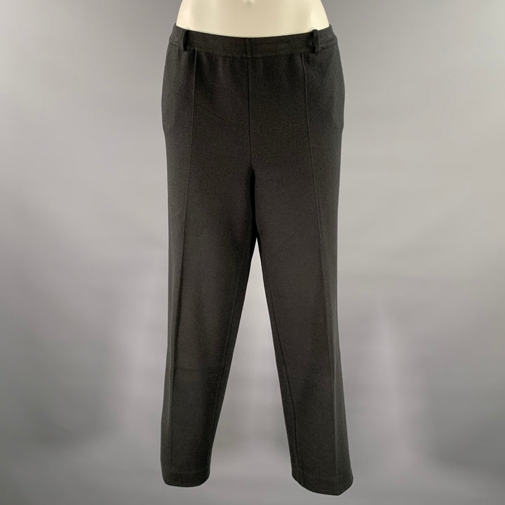 LORO PIANA Size 14 Black Silk Cotton Sweatpant Trousers
