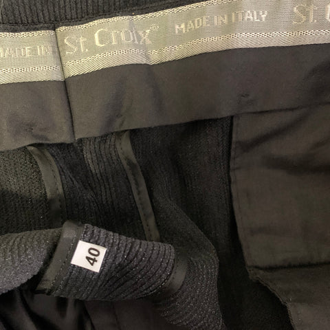 ST CROIX Size 40 Black Corduroy Polyester wool lycra Pleated Casual Pants