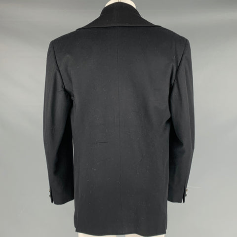 GIANNI VERSACE Size 40 Black Wool Shawl Collar Jacket