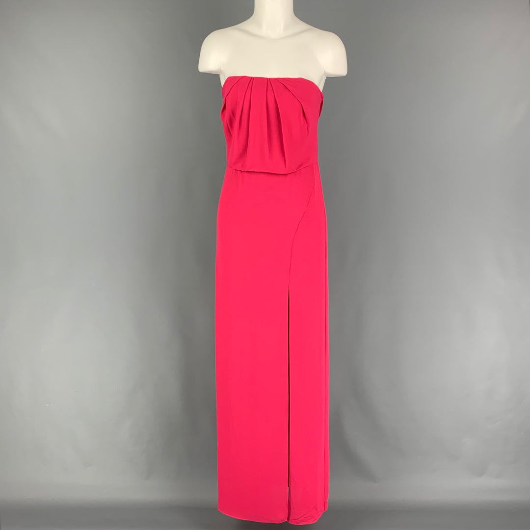 HALSTON HERITAGE Size 0 Pink Polyester Strapless Dress Sui Generis Designer Consignment HALSTON HERITAGE Size 0 Pink Polyester Strapless Dress Sui Generis Designer Consignment