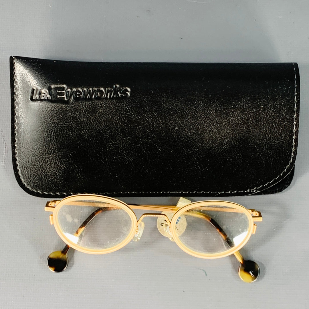 L.A.EYEWORKS Jenna Gold Metal Round Glasses Frames