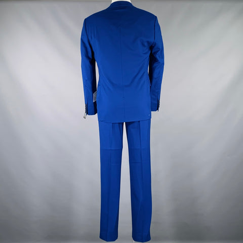 SAKS FIFTH AVENUE Size 38 Royal Blue Wool Notch Lapel Suit