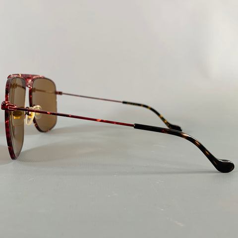 GUCCI Brown Black Tortoiseshell Acetate Metal Sunglasses