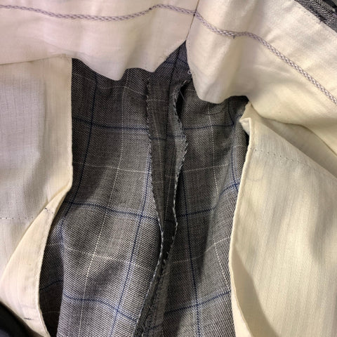 PAUL SMITH Chest Size 38 Grey Navy Window Pane Wool Notch Lapel 32 29 Suit