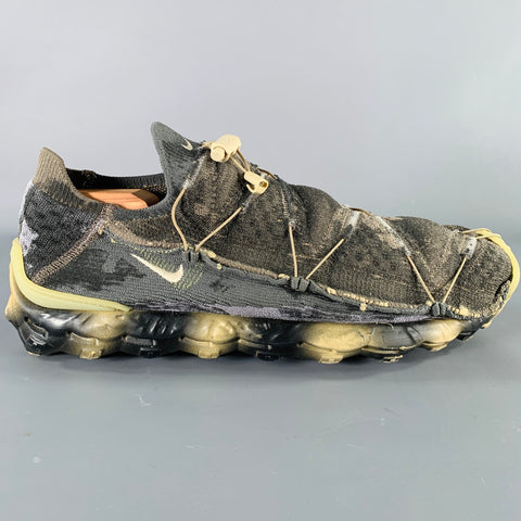 NIKE Size 10 -ISPA Mindbody- Grey Olive Camo Cotton Slip On Sneakers