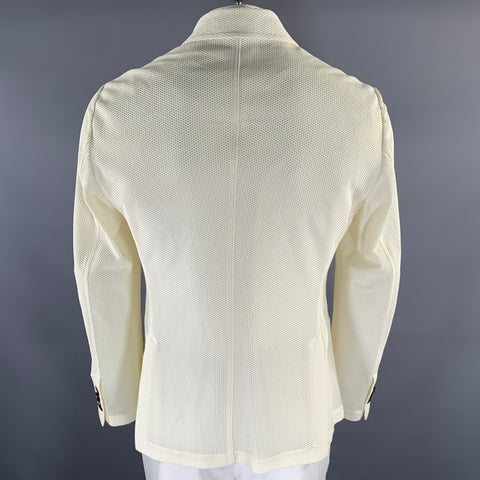 GIORGIO ARMANI Size 46 Beige Honeycomb Polyamide Elastane Sport Coat