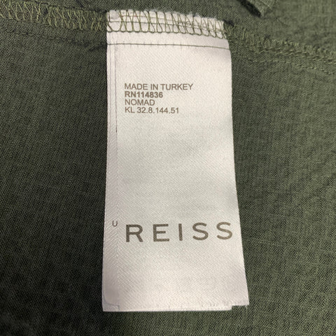 REISS Size XL Green Seersucker Cotton Blend Chore Worker Jacket