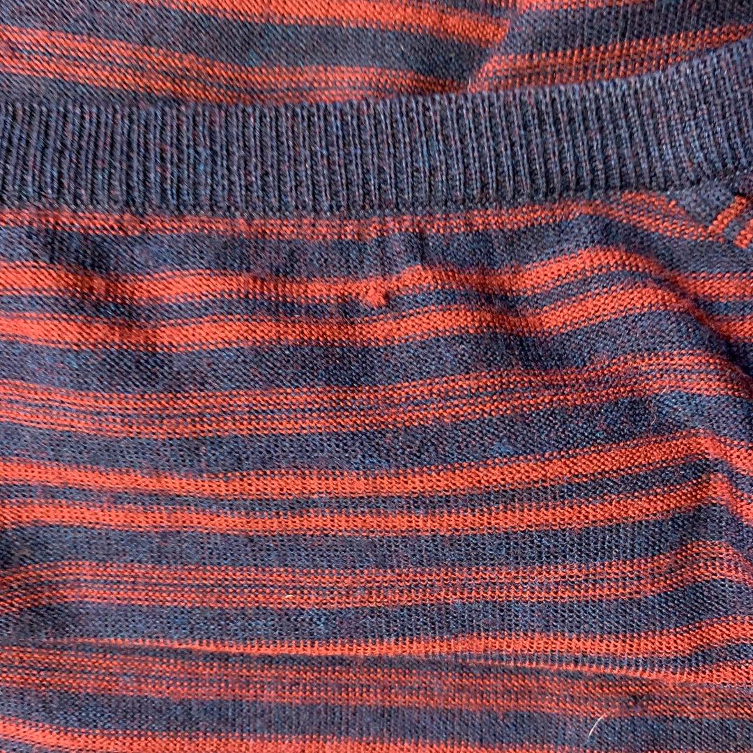 PS by PAUL SMITH Size L Navy Red Stripe Merino Wool Crew Neck Pullover