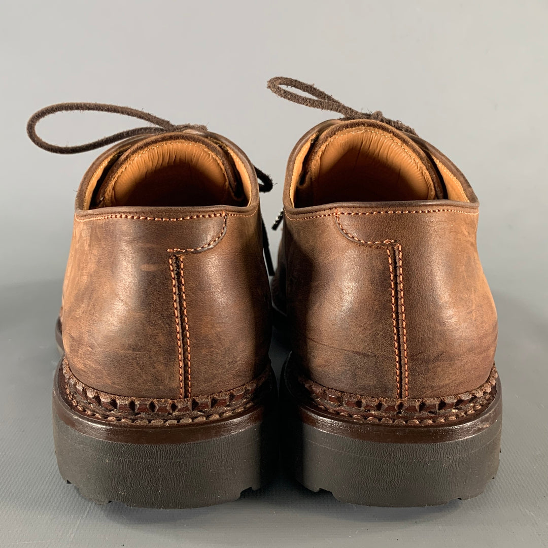 HESCHUNG Size 8 Brown Leather Derby Lace Up Shoes