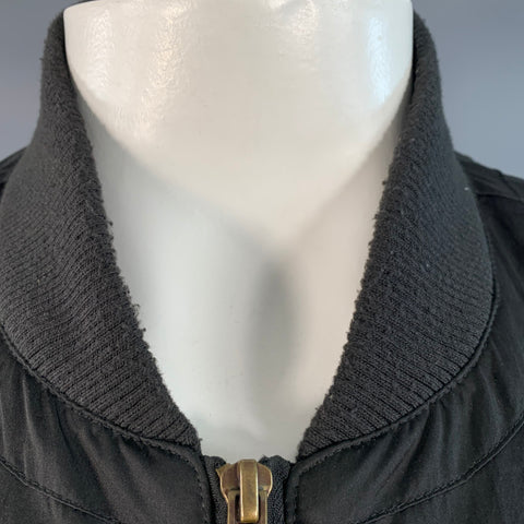 ROBERT GELLER x FIVE FOUR Size XXL Black Polyester Nylon Bomber Jacket