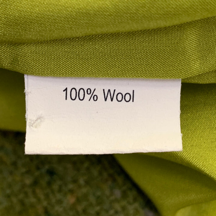 CHRIS BENZ Size 10 Green Wool Tweed Fringe Pencil Skirt