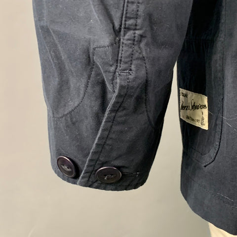 MERZ B. SCHWANEN Size L Navy Organic Cotton Shirt Chore Jacket