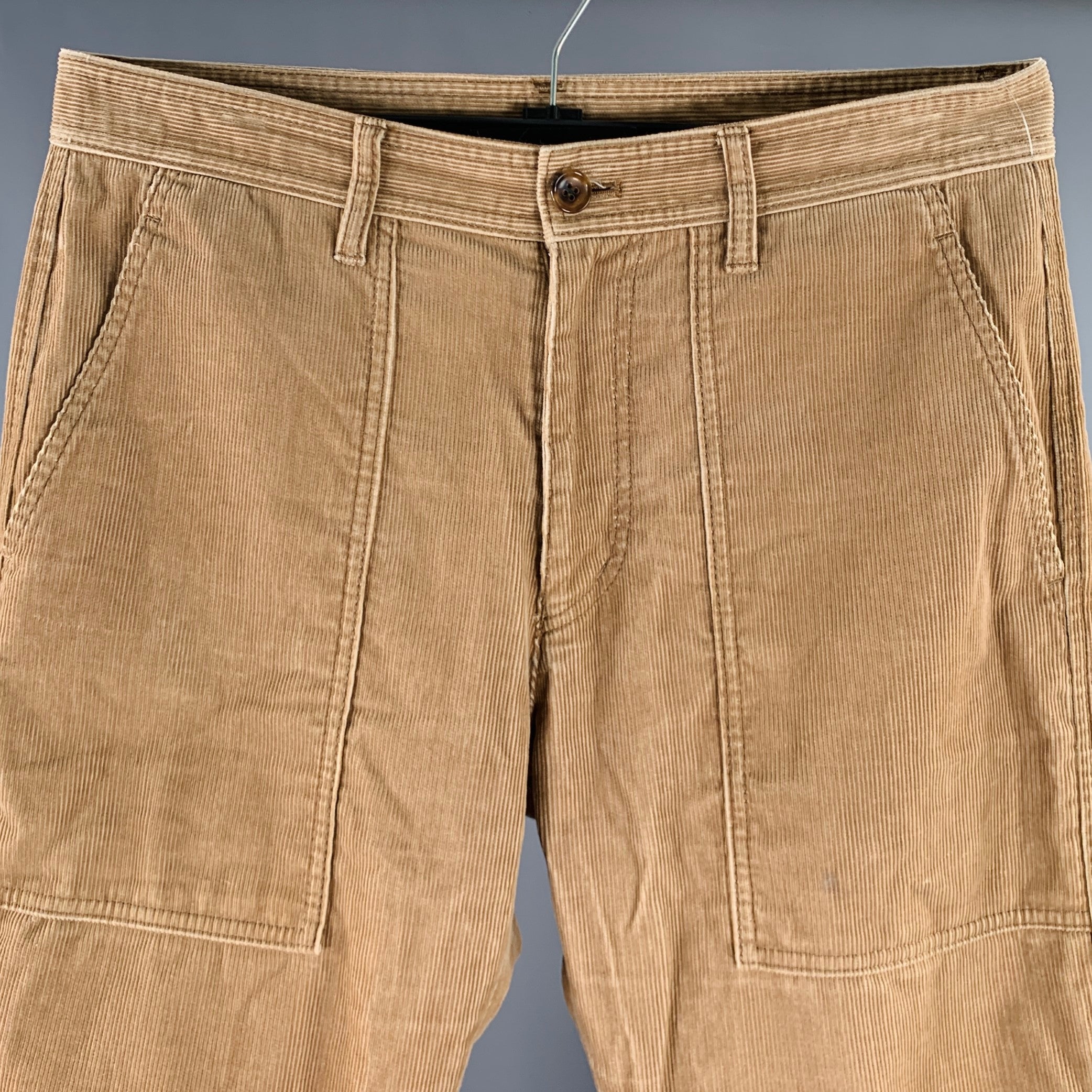 COMME des GARCONS Size S Tan Corduroy Cotton Blend Casual Pants
