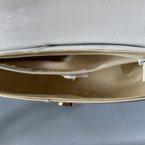 LA BAGAGERIE Vintage One Size White Leather Crossbody Handbag