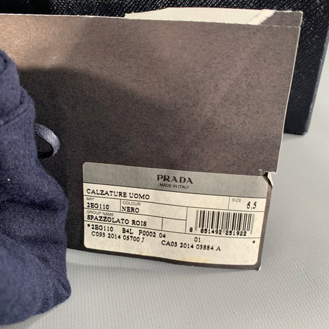 PRADA Size 7.5 Black Mesh Leather Sneakers