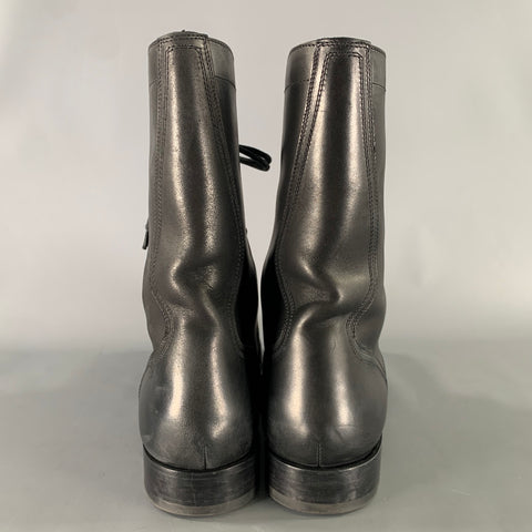 ALEXANDER MCQUEEN Size 9.5 Black Leather Lace Up Boots