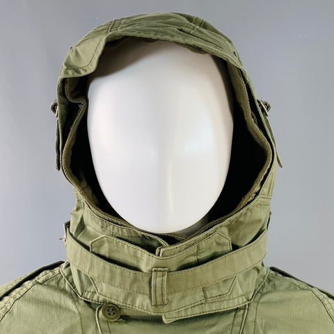 JUNYA WATANABE Size M Olive Green Cotton Herringbone Poncho Coat
