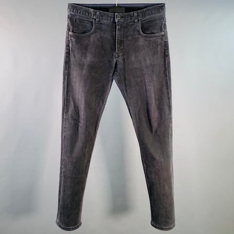 HELMUT LANG Size 32 Black Cotton Blend Straight Zip Fly Jeans