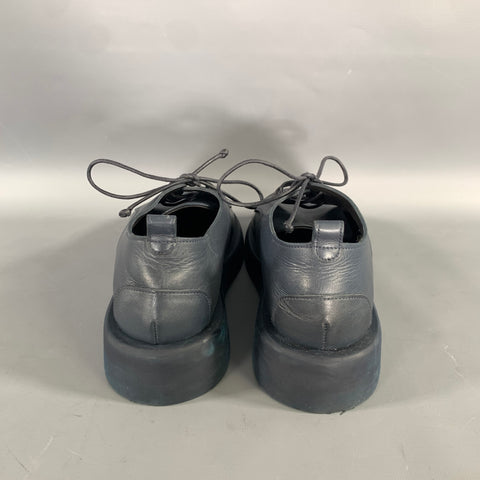 MARSELL Size 7.5 Navy Leather Derby Laces