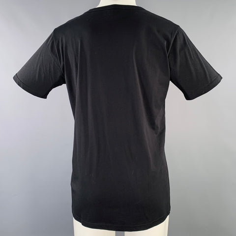 AGNÈS B. Size M Black White Cotton Lizard Short Sleeve T-shirt